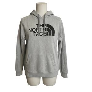 The North Face Women’s Gray Pullover Hoodie Sweatshirt Logo Fleece Sz XL
